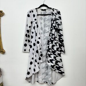 Dream Land Polka Fir & Striped Long Cardigan